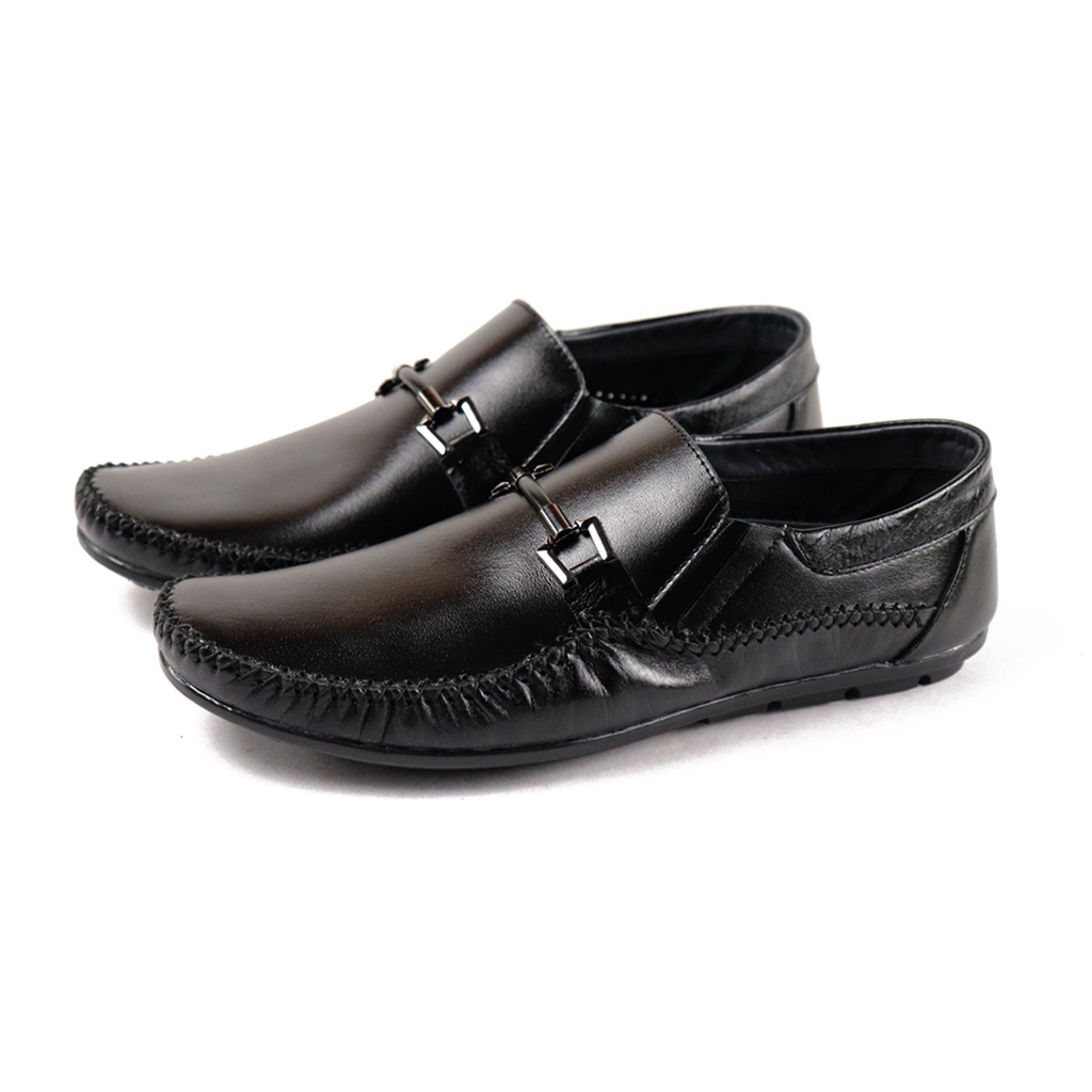 Sepatu Pria Kasual Slip On Pantofel Loafer Kulit Asli KEYTON JLS962 Original