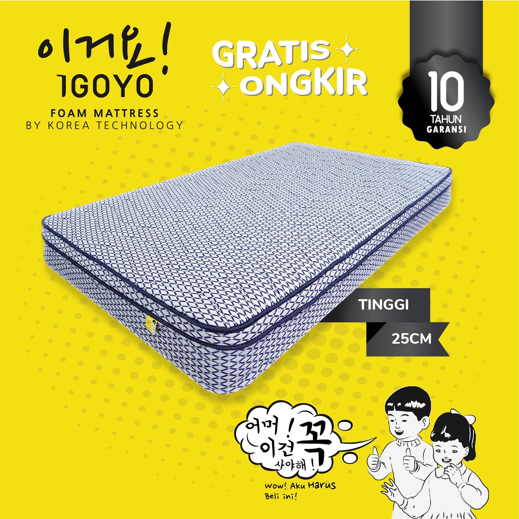 TINGGI 25CM KASUR BUSA GARANSI 10TH IGOYO FOAM MATTRESS