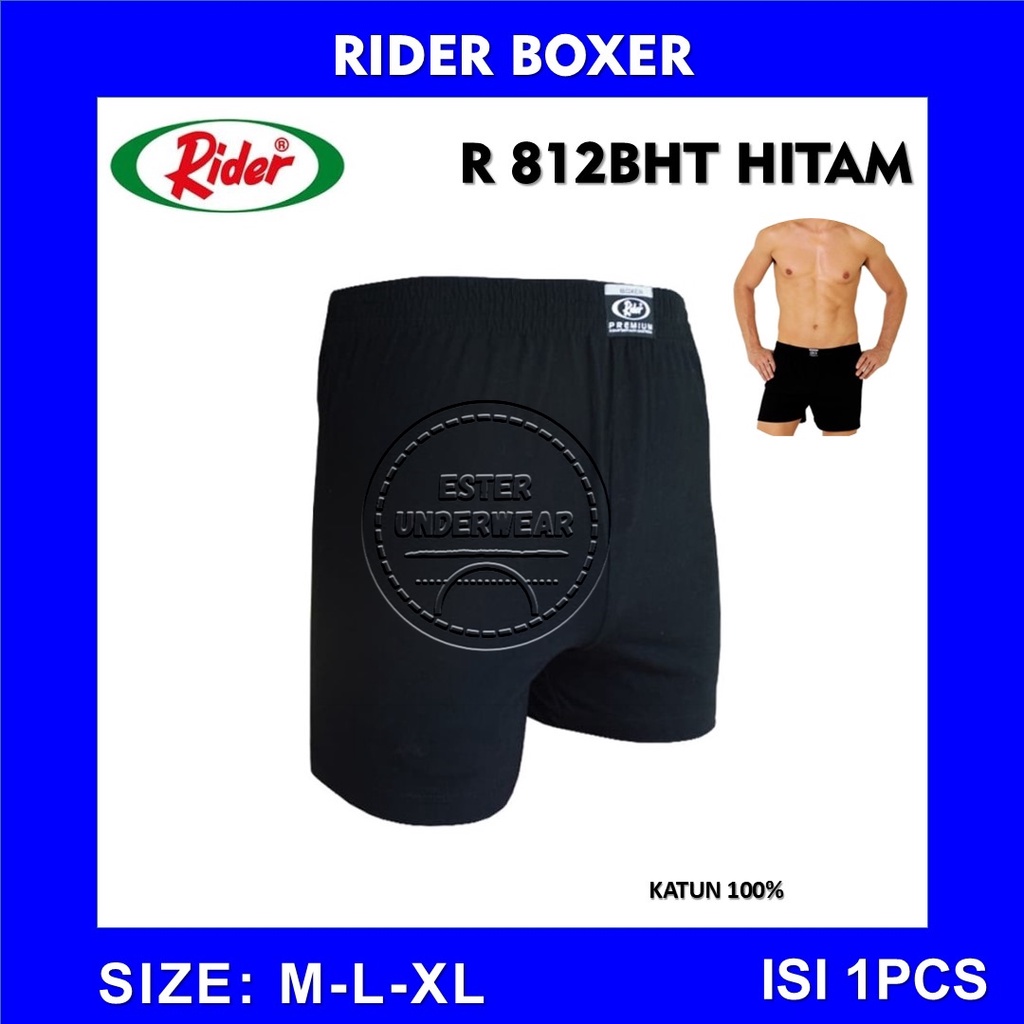 Rider Premium Boxer Man R 812BHT Hitam ISI 1 Pcs