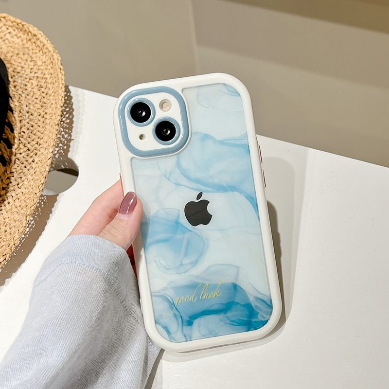 Fashion Purple Blue Marble Soft Case iP iPhone 14 + Plus SE 2020 X XR XS Max 11 12 13 Pro Max Clear Cream Casing Apple