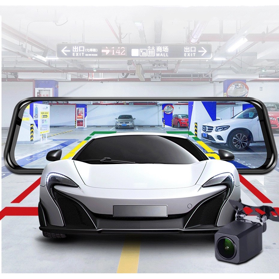 CAR DVR 4G. Wifi GPS BT Android System 8.1, IPS LCD 10 Inchi.