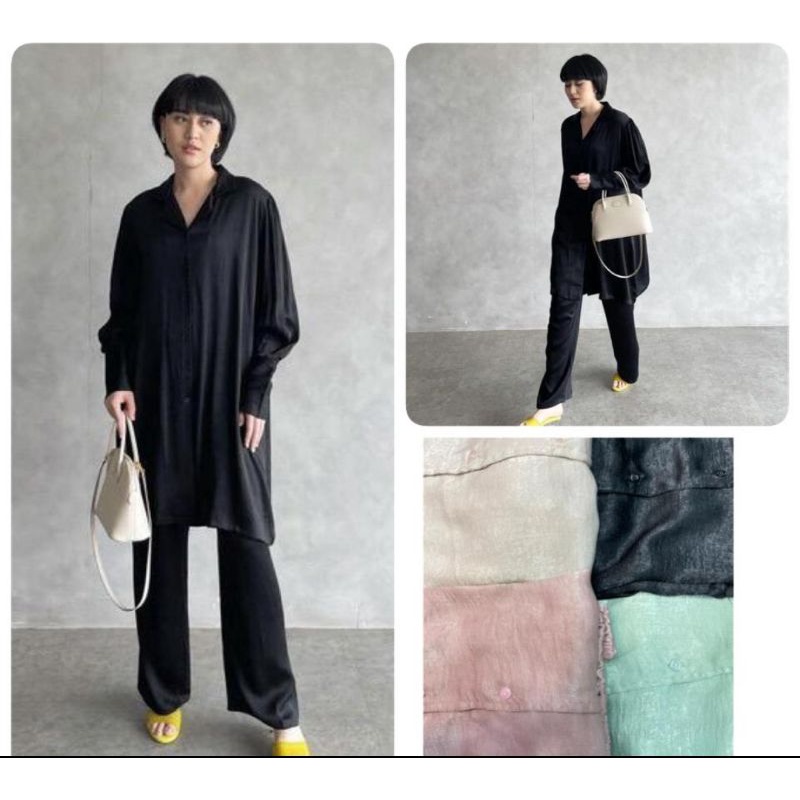 SETELAN WANITA HIJABERS PREMIUM BAJU LEBARAN SETELAN CELANA BIG SIZE