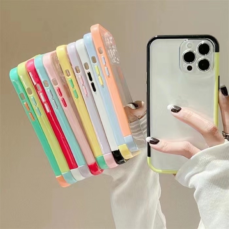 COLOR BLOCK CASE IPHONE 13PROMAX 13 13PRO 12 12PRO 12PROMAX 11 11PROMAX X XS XR XSMAX SOFTCASE 3in1 Mix colour !! NEW &amp; READY