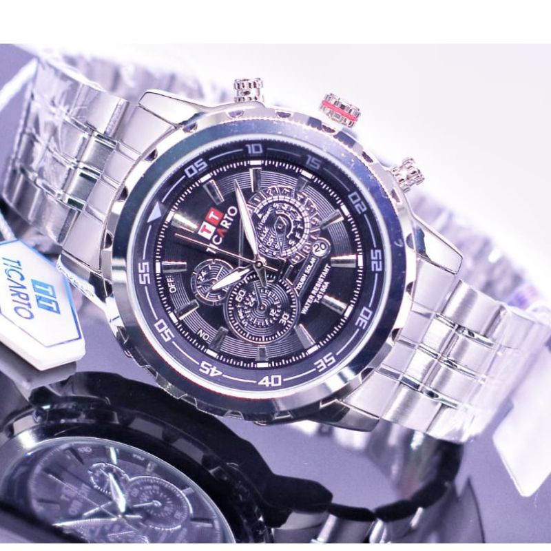TICARTO T-6155A ORIGINAL TANGGAL AKTIF FULL STAINLESS STEEL WATER RESISTANT / JAM TANGAN PRIA / JAM 