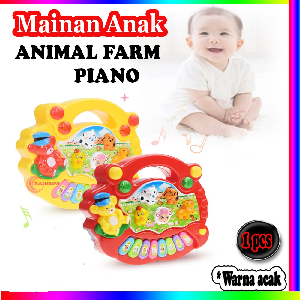 Animal Farm Piano Mainan Musik Anak dan Bayi / Mainan Edukasi Anak Animal Farm Piano / Music Piano Toy / Animal Farm Piano - Mainan edukasi Anak dan Bayi - WARNA ACAK / RANDOM