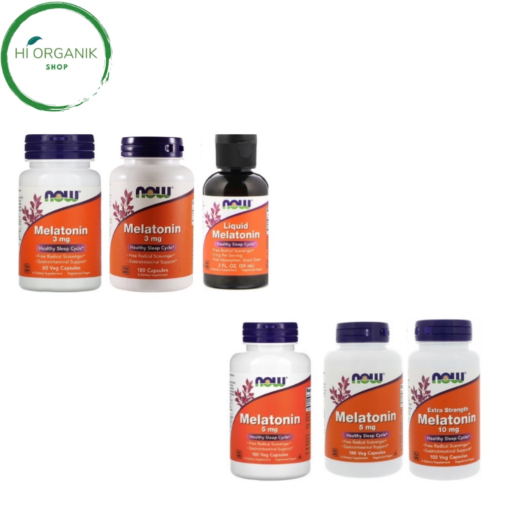 Now Foods Melatonin 3 mg 180 Caps ; melatonin 3 mg 60 Caps ; Liquid Melatonin 59 ml ; Melatonin 5 mg