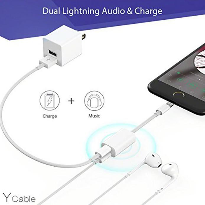 KABEL CONVERTER CONNECTOR DOUBLE LIGHTNING IPHONE 7, 8, X Y CABLE