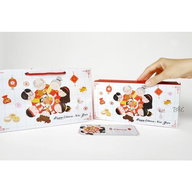 

(PAKET.YUSHENG) box+paperbag cny imlek sincia bolu gulung /toples250