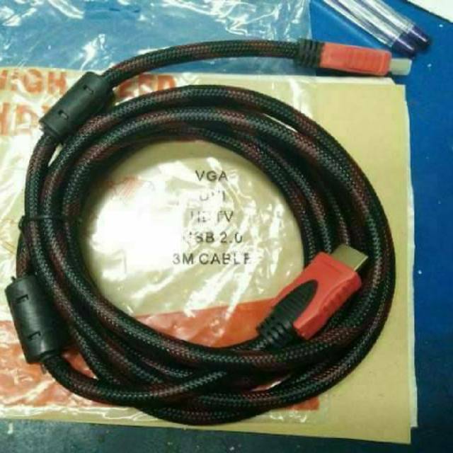 Kabel HDMI 3 Meter Jaring Full HD