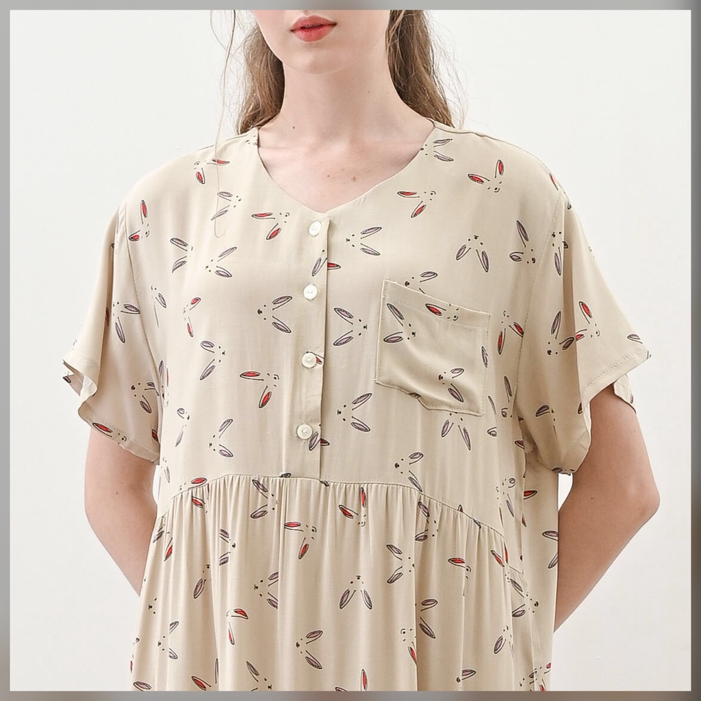 Julia Nightdress - Piyama / Daster Rayon Premium by RAHA Sleepwear-Bunny