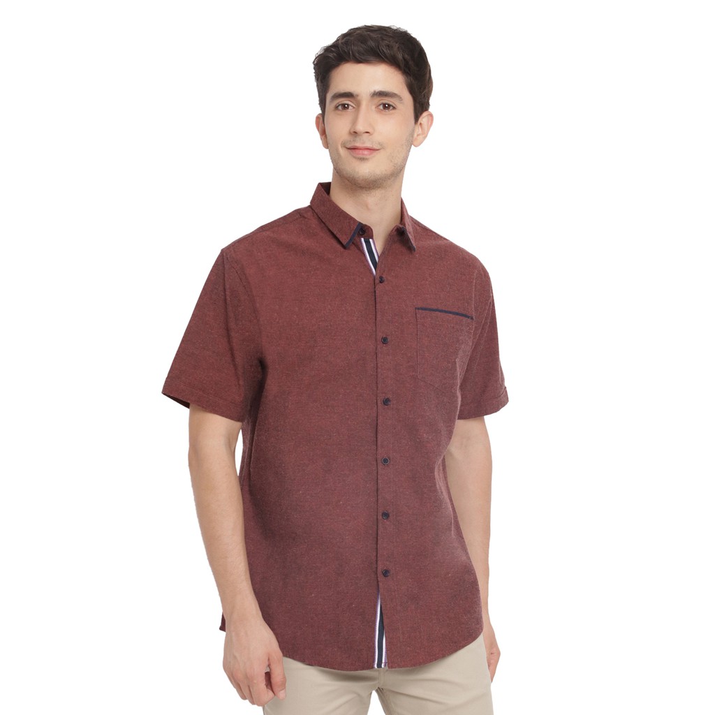 Salt n Pepper Kemeja Lengan Pendek 036 MAROON