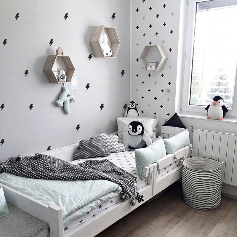 Jual 36pcs Wall Sticker Petir Glitter Aesthetic Stiker Kamar Dekorasi