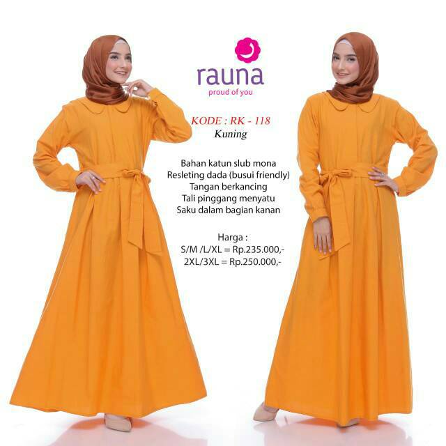 GAMIS TERBARU 2021 RAUNA RK-118 KUNING