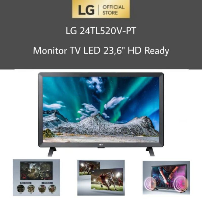 LG LED TV Monitor DIGITAL 24 Inch 24TL520V-PT / 24TL520V GARANSI RESMI LG