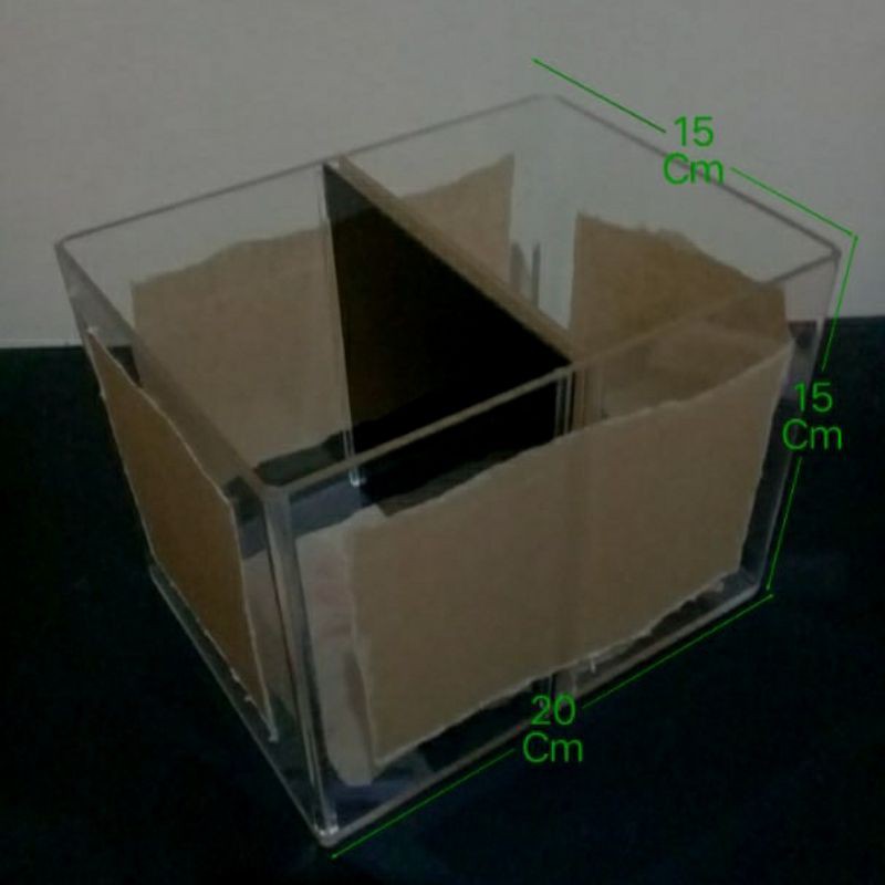 soliter cupang akrilik ukuran 20x15x15