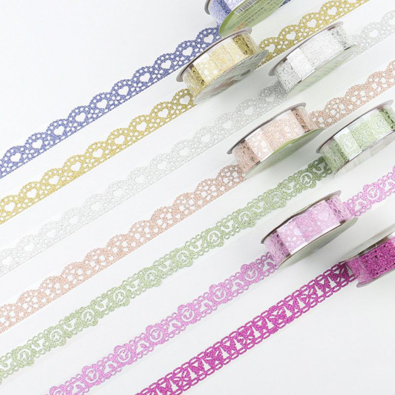 

[LBS] Washi Tape Glitter Ribbon Renda Warna