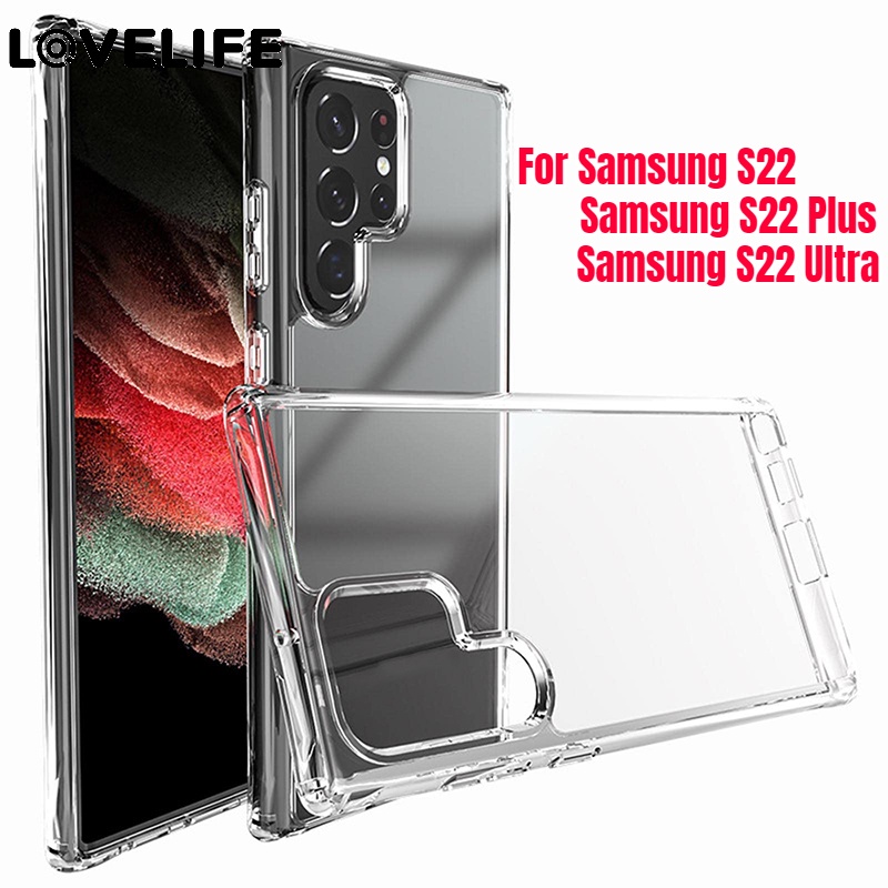 Casing Soft Case Bumper Tpu Transparan Ultra Tipis Shockproof Untuk Samsung S22 / S22 Plus / S22 Ultra