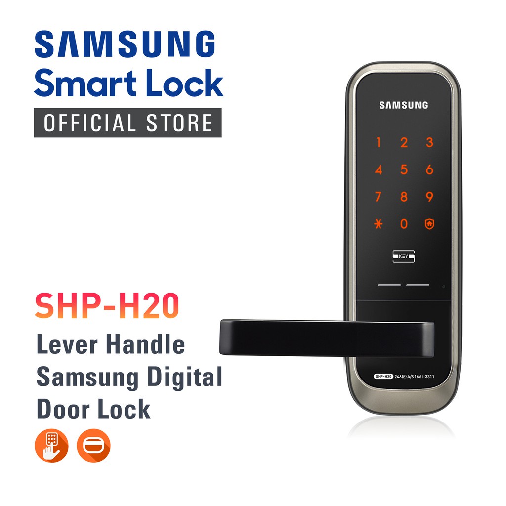 SHP-H20 Lever Handle Samsung Digital Door Lock Kunci Pintu Elektronik
