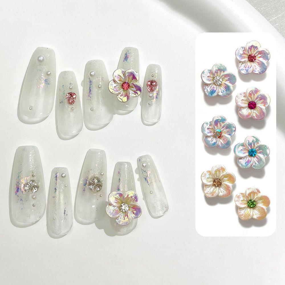 Mxbeauty Bunga Nail Art Dekorasi Manis Lima Kelopak Bunga Fashion DIY Hiasan Kuku 3D Perhiasan Kuku