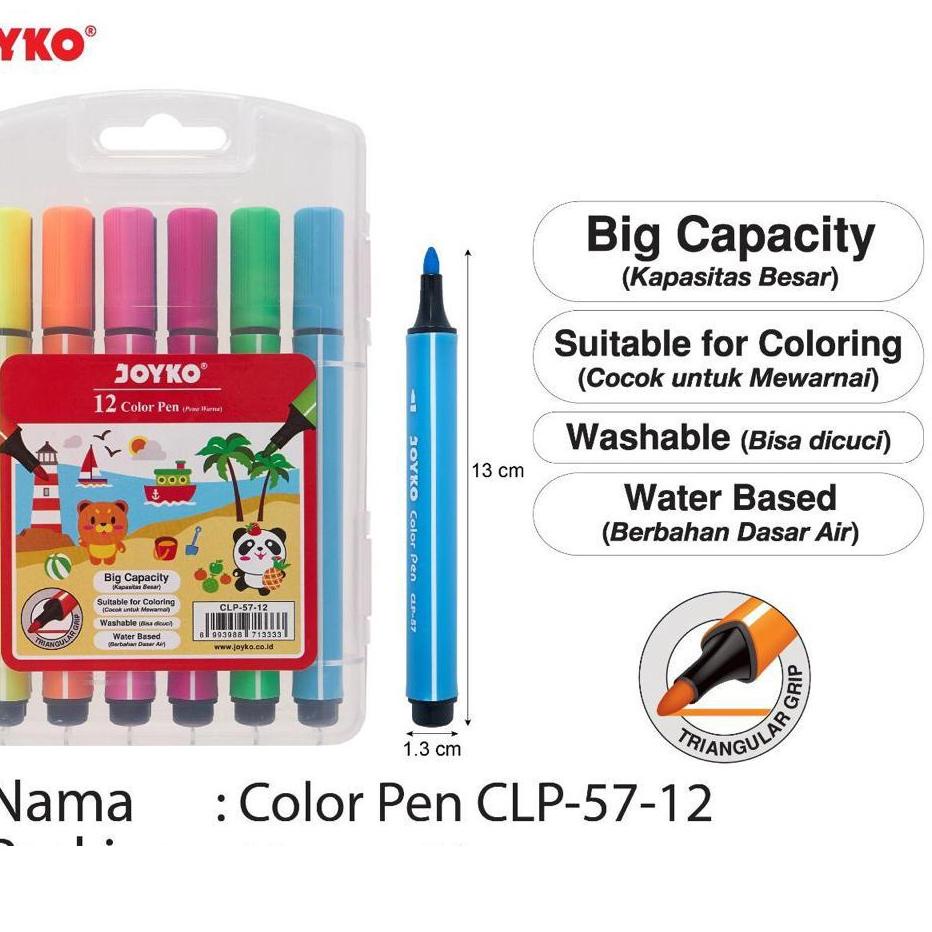 

Terbaru - Color Pen Joyko CLP-57-12 / SPIDOL 12 Warna Joyko ~