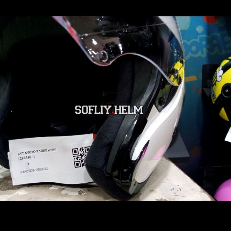 pl helm kyt kyoto r solid white kyt helm kyoto putih half face kyoto polos          