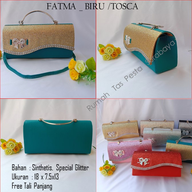 Tas Home Made ,Tas Pesta,Tas Kecil,FATMA _ BIRU TOSCA