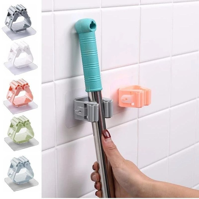 【GOGOMART】Gantungan Dinding Keramik / Hook Tempel Sapu Alat Pel / Mop Holder Hanger - H14