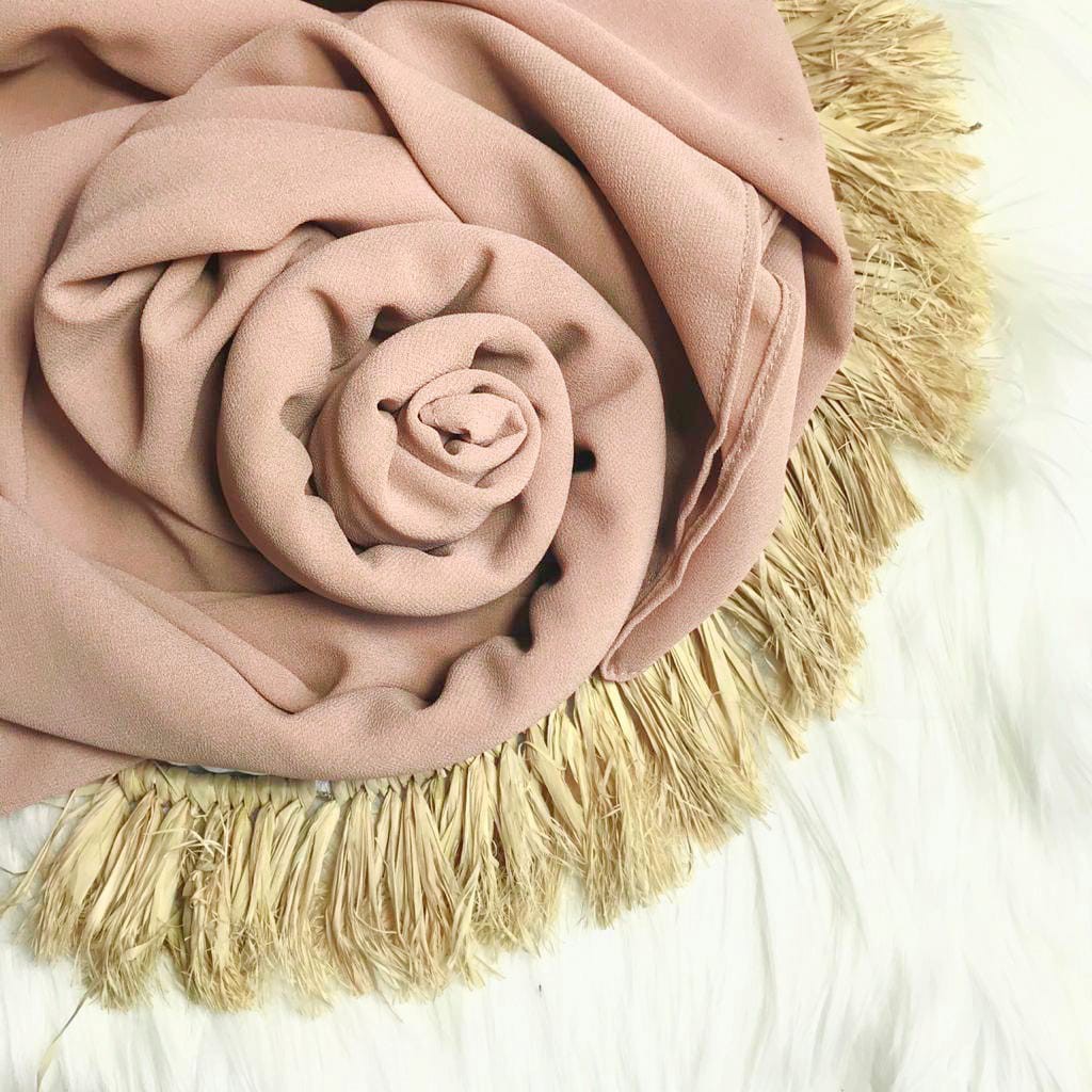 TERMURAH ! 180cmx75cm Pashmina diamond italiano  panjang termurah pashmina basic non instan-Pashmina Hazelnute