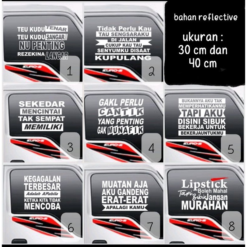 stiker unik kaca truk pick up mobil unik lucu