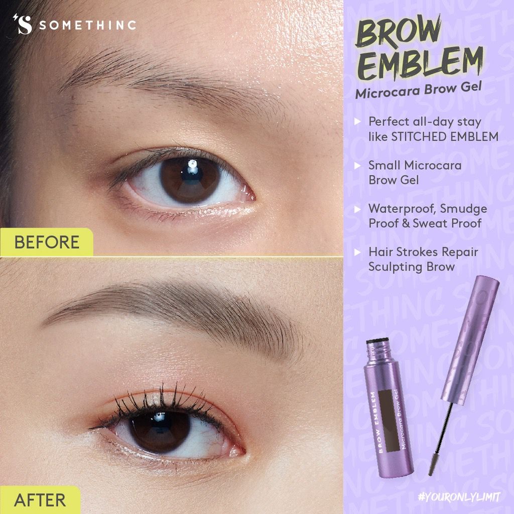 SOMETHINC BROW EMBLEM Microcara Brow Gel Waerproof - Maskara Alis Kuas Super Tahan Lama