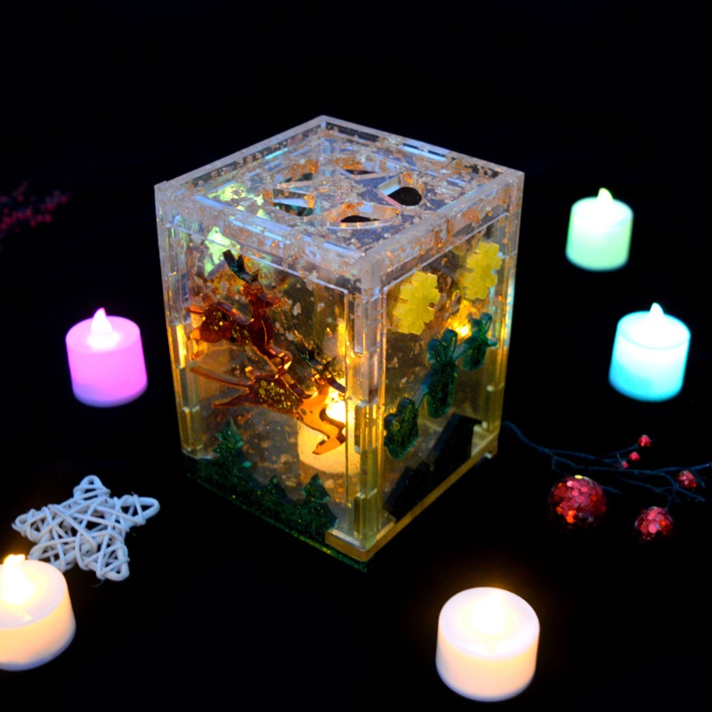 SiyCetakan Resin Epoksi Bentuk Lentera Natal Bahan Silikon Untuk Kerajinan Tangan Diy