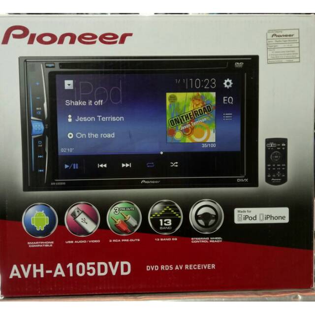 Paket audio head unit pioner avh105dvd dan spiker split mrz 6 inch speaker mobil