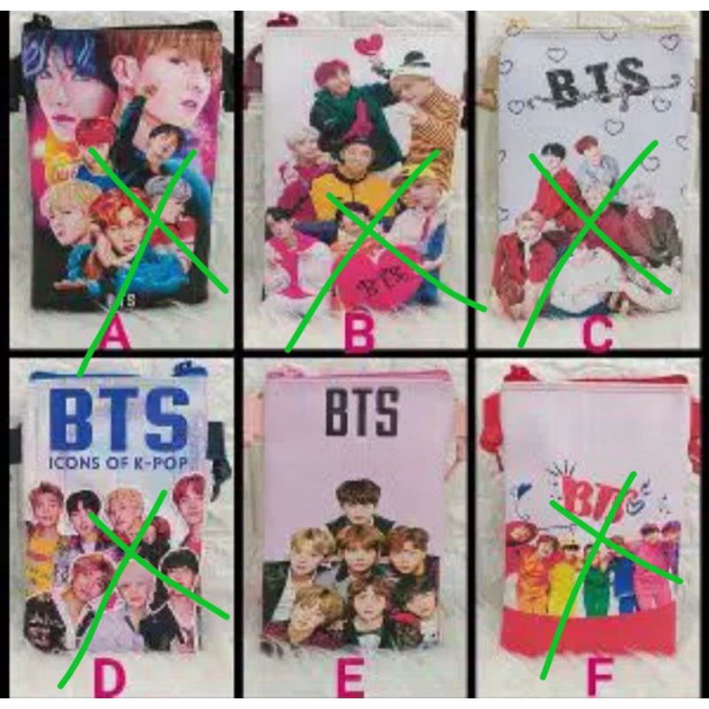 Tas slempang printing BTS