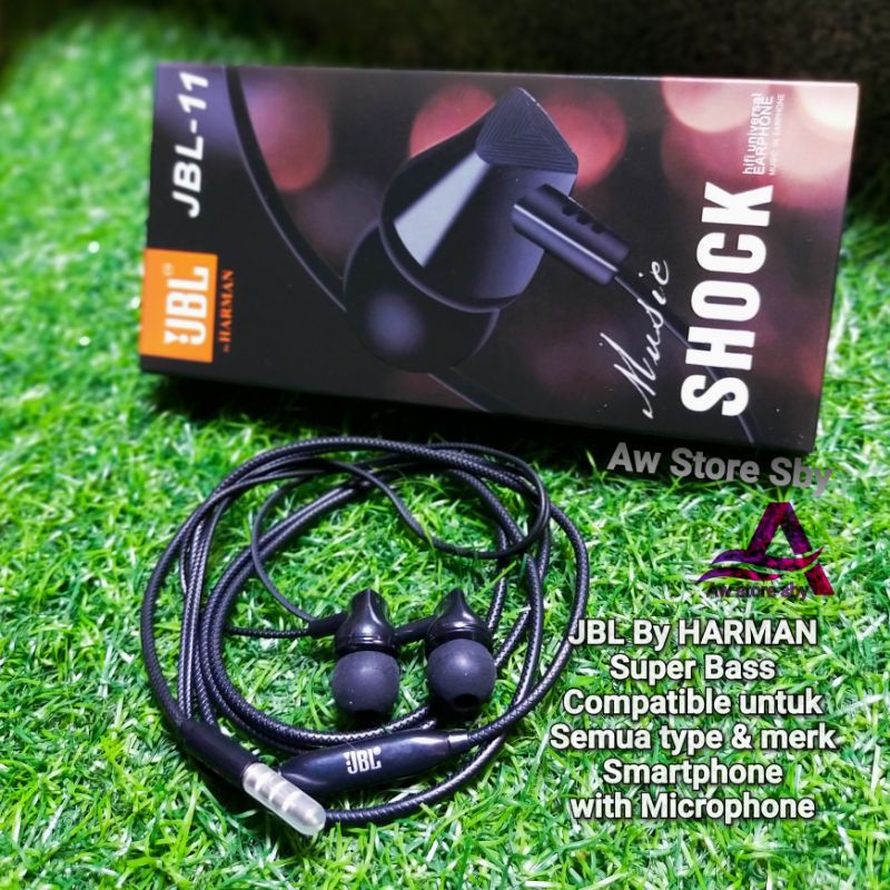 Headset JBL Mega Bass + Microphone Earphone JBL Super Bass Stereo (JBL-011)