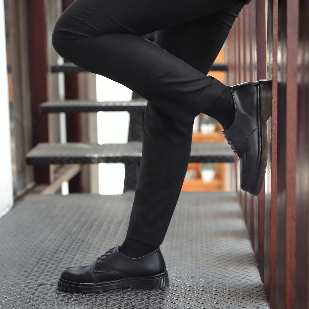 Alva Black (Kulit Asli) - Sepatu Pantofel Pria Kulit Asli Casual Formal Kantor Kerja Kondangan Pantopel Pria Cowok Oxford