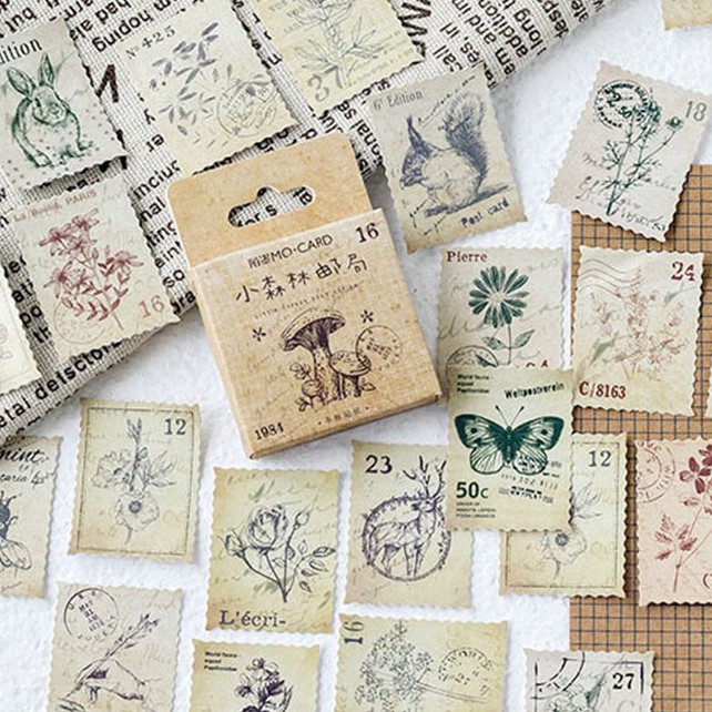 

46Pcs Stiker Vintage untuk Jurnal / Diary / Scrapbook