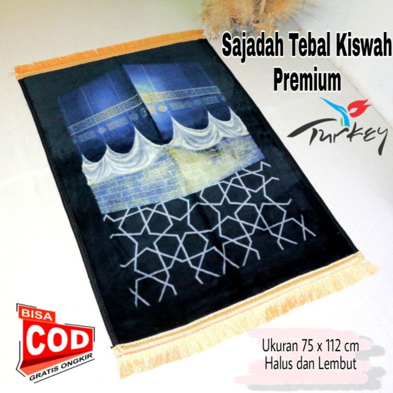 Sajadah Tebal Busa Empuk Kiswah/sajadah busa turki premium ukuran jumbo 75 x 112 cm