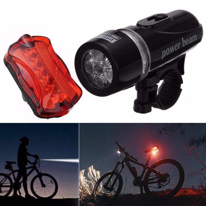 Lampu Sepeda Lipat MTB Road Bike 1 Set Lampu LED Depan Belakang Merah dan Putih