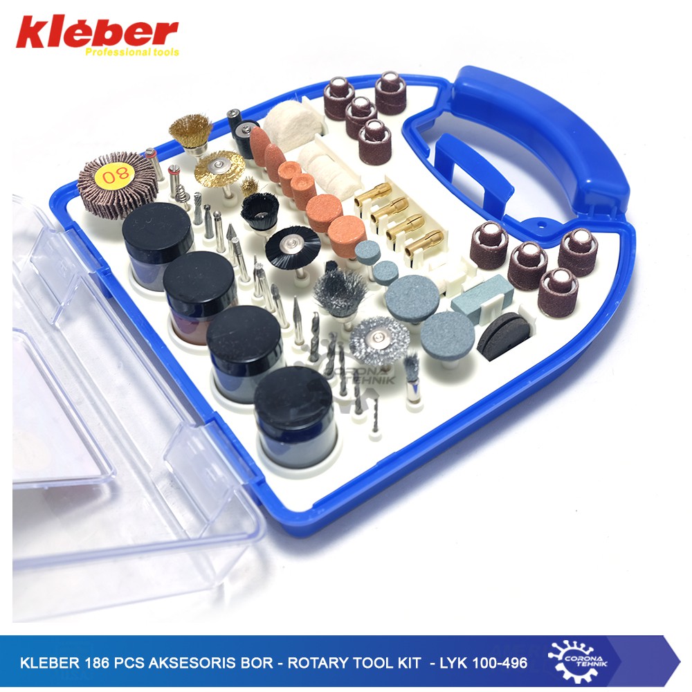 LYK 100-496 - Kleber 186 Pcs Aksesoris Bor - Rotary Tool Kit