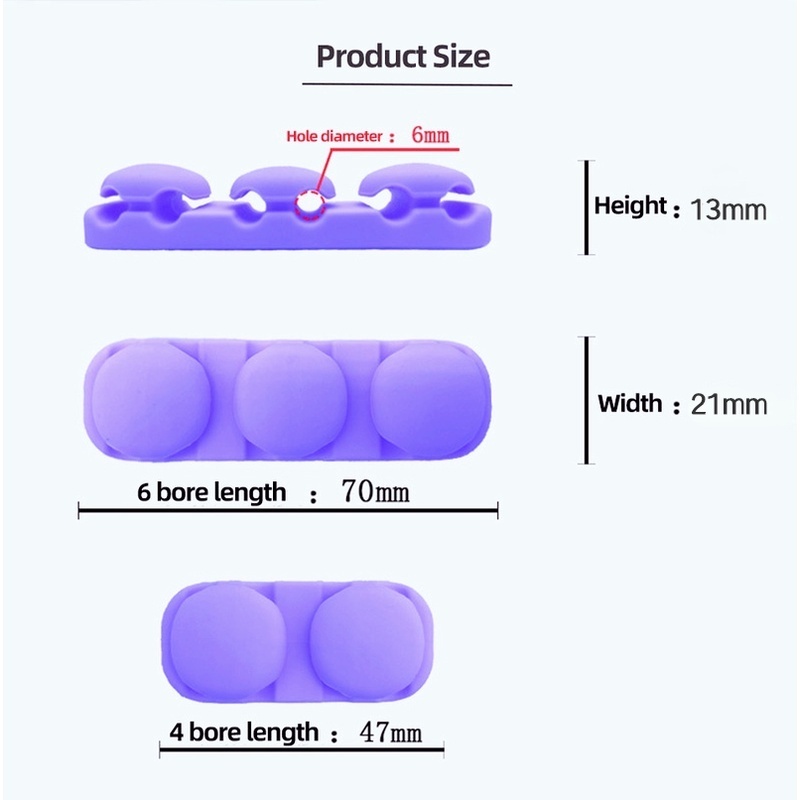 Klip Organizer Kabel USB / Mouse / Keyboard / Headphone Bahan Silikon Untuk Meja Kantor