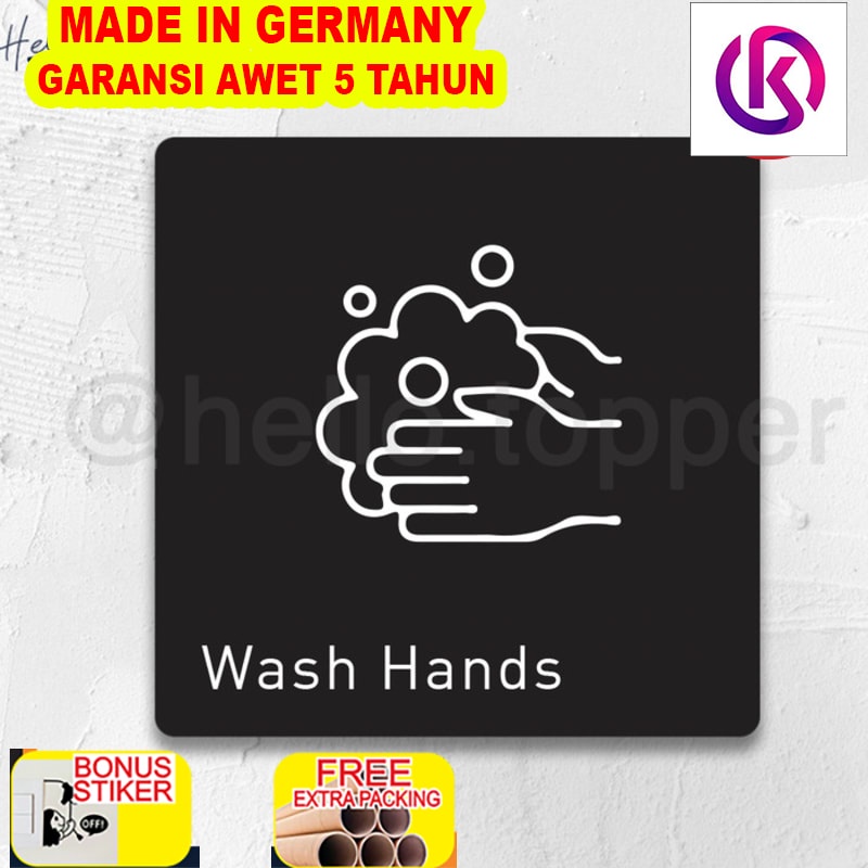 

Murah Sign Akrilik Wash Hands Print | Sign Board Akrilik | Sign UV Print - Hitam 10x10