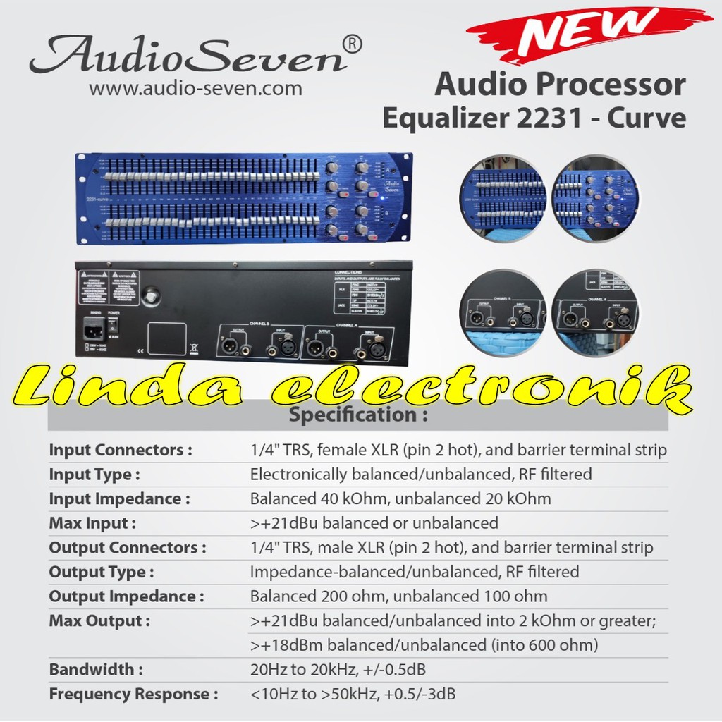 EQUALISER AUDIO SEVEN AUDIO PROCESSOR 2231 CURVE