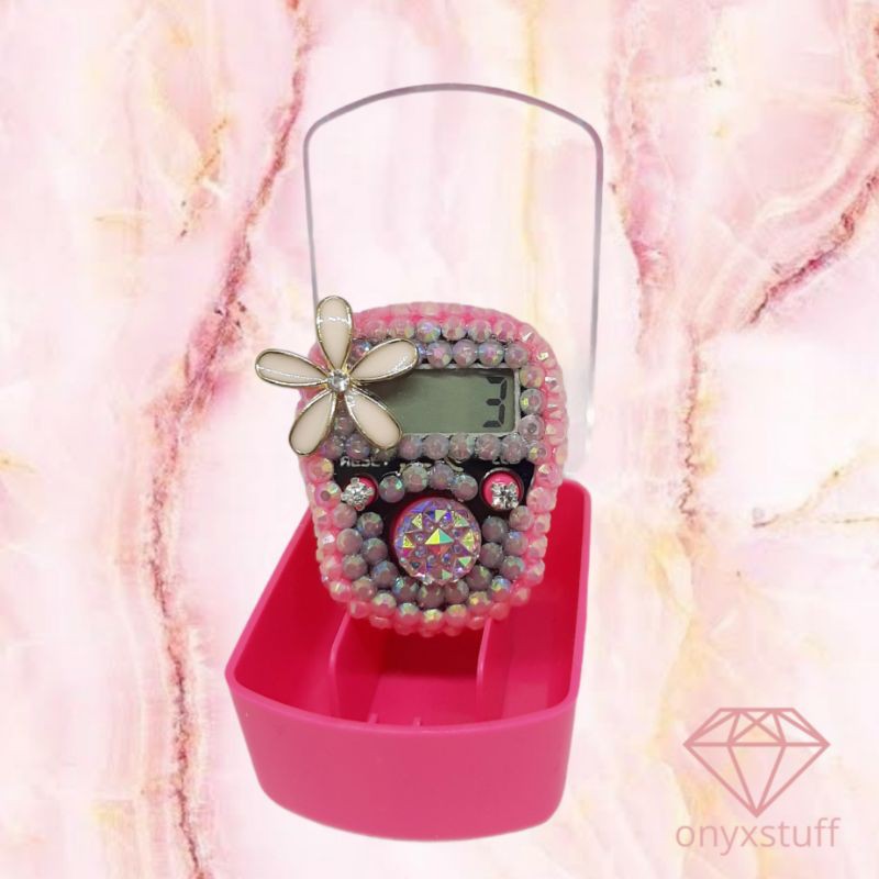 LED ALARM pink tasbih digital hias tasdig swarovsky alat hitung dzikir grosir haji umroh pengajian
