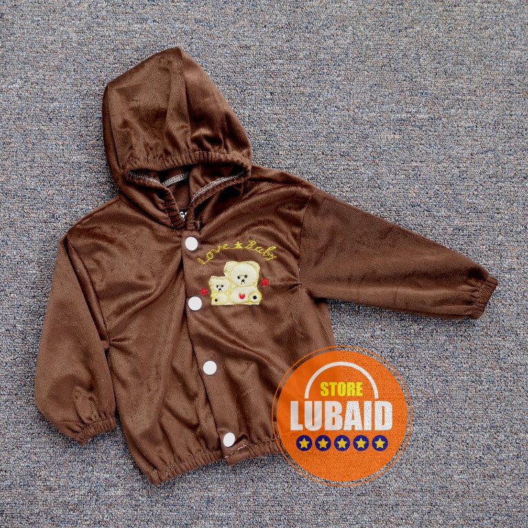 LUBAID STORE, Jaket Hoodie Bayi Anak 3-18 Bulan, Mantel Bulu, Hangat Murah-8