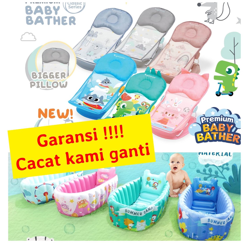 Crown Snuggle Super Baby Bather motif BARU / Jaring Mandi Crown Baby bather Alat mandi bayi bather Baby Bather Sugarbaby Premium New Baby Bather (Classic &amp; Fun Series)/ Dudukan Bayi Bak mandi bathup sugar baby / Baby Bath Tub Bak sugarbaby BABY BATHER