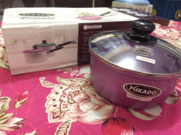 Maspion Panci New Primero Single Handle Tutup Kaca 16 Cm Ungu - Aluminium