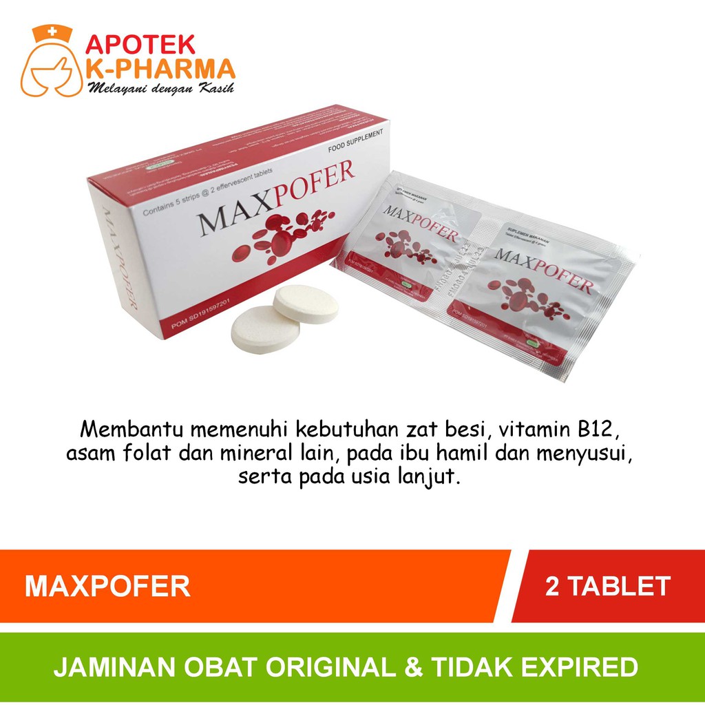 Maxpofer Isi 2 Tablet Obat Original Simex
