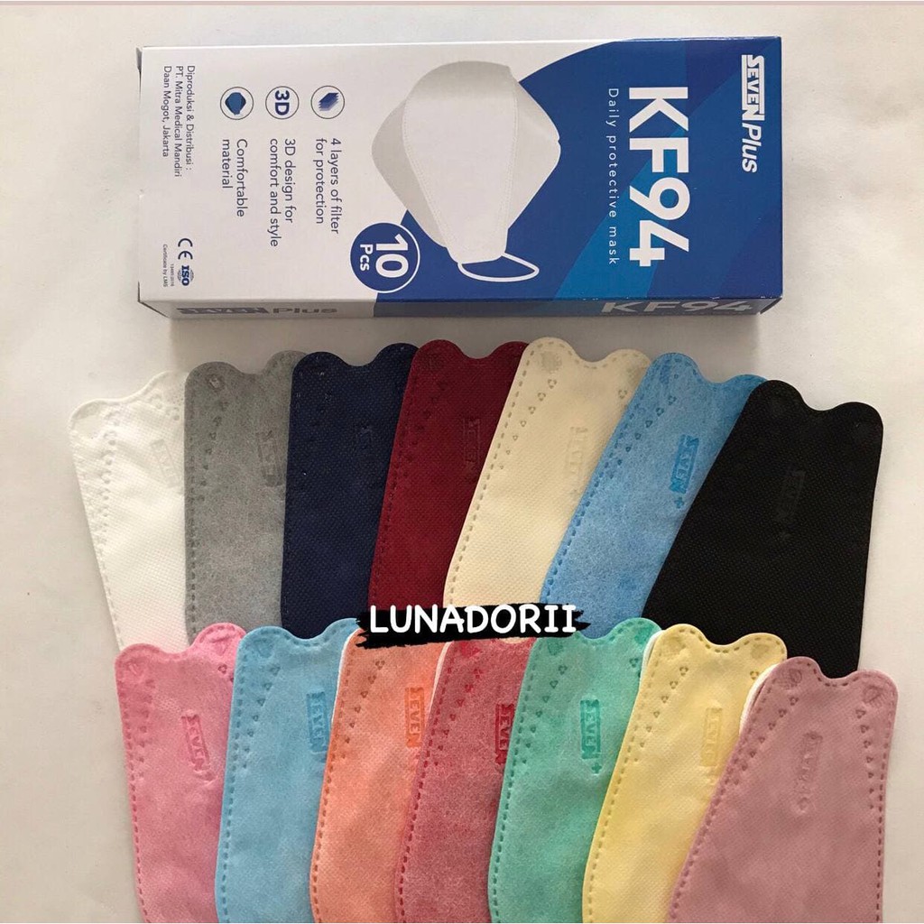 Masker KF94 SEVEN PLUS / Masker KF94 4ply isi 10pcs