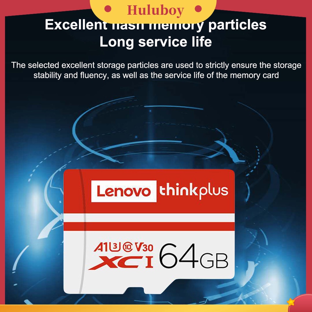 (Huluboy) Lenovo Memory Card U3 High Speed Anti Air 32GB / 64GB / 128GB / 256GB / 512GB / 1TB TF / Micro SD