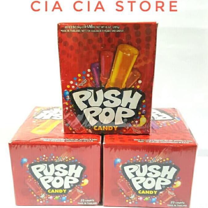 

[BISA BAYAR DITEMPAT] Permen Push Pop Box 20s / Push Pop Candy 20s / Permen Bentuk Lipstick